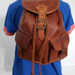 Brown Leather Backpack